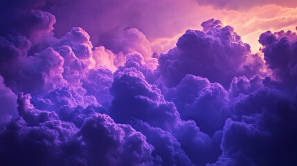 Vibrant purple clouds at sunset with dramatic sky lighting