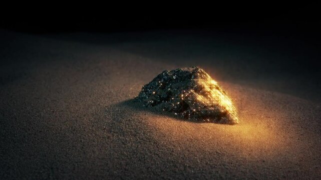 Shiny Rare Earth Rock In Cave