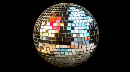 Disco ball reflecting prismatic colors shiny mirror mosaic cutout illustration. Prismatic. Illustration