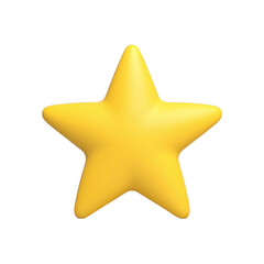 Fototapeta premium Bright yellow 3D star with five arms in matte finish