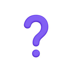 Fototapeta premium Bold purple question mark with clean matte texture and centered dot