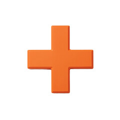 Vibrant orange cross on white backdrop sleek and modern