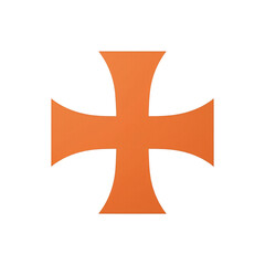 Obraz premium Vibrant orange cross on white backdrop sleek and modern