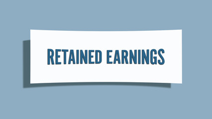 Retained Earnings. A card isolated on blue background.