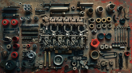 close up of an engine