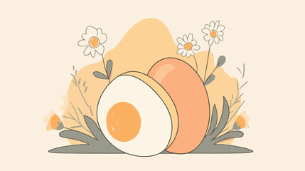 Boiled Eggs Flat Vector Illustration for Professional Use