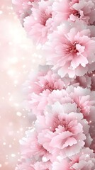 Delicate watercolor depiction of two peonies, showcasing soft pink and white hues against an ethereal, blurred background