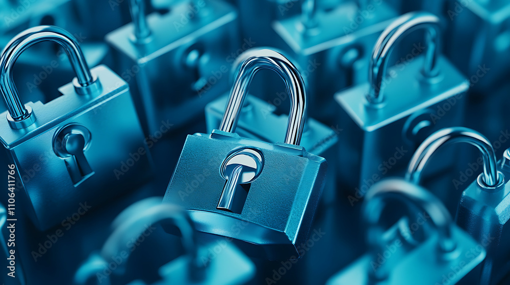 Poster abstract security technology background with padlock symbol