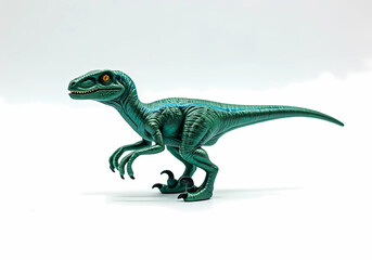 Obraz premium Toy dinosaur ornament white background with shadows 