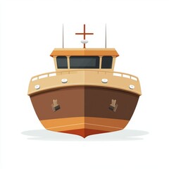 Elegant Cartoon Style Ship Illustration