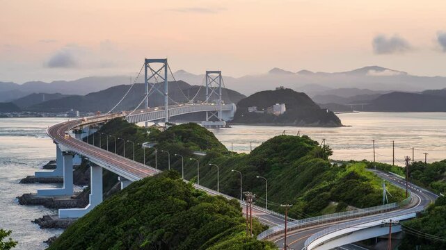 Onaruto Bridge connecting Awaji Island to Tokushima, Japan