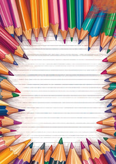 Fototapeta premium back-to-school postcard with pencils