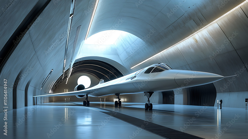 Poster hypersonic aircraft testing facility with wind tunnels and advanced simulation technology
