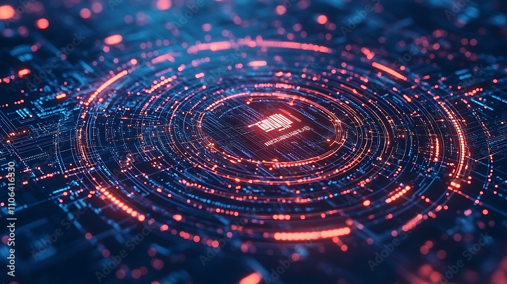 Aufkleber The concept of data protection or cyber-based tech for business systems or web locked symbol in a circular pattern