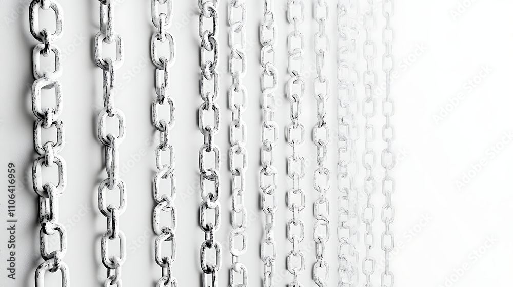 Poster blockchain technology the background is white to highlight the chains
