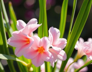 Elegance in Bloom: A Close-Up of Delicate Pink Flowers