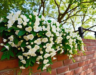 Lush Floral Drapery Over a Rustic Wall
