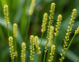 Detailed View of Green Horsetail Plants