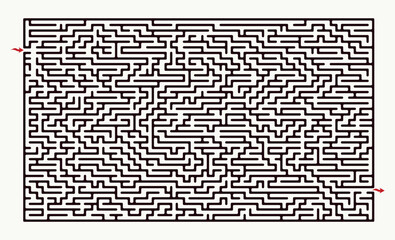 Labyrinth (brain game) vector graphic. Specially designed maze (labyrinth) fun game illustration.
