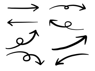 シンプルな矢印の手書きイラストセット