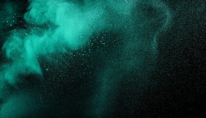 Obraz premium Dynamic Grainy Background Green Turquoise Black Abstract Noise Texture Backdrop Design Glowing Colors Banner