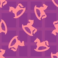 Christmas animals seamless horse pattern for wrapping paper and fabrics