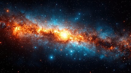 Fototapeta premium Cosmic Nebula Abstract Background: Colorful Glowing Space Wonders