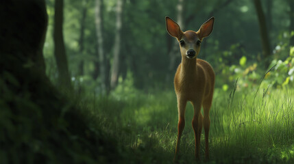 Fototapeta premium junges Reh im Grünen