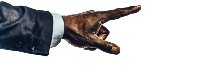 businessman hand pointing isolated on background