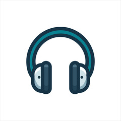 "Minimalist Black and White Headphones Icon Design"