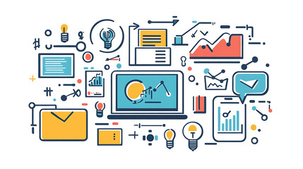 Technology icon digital business concept
