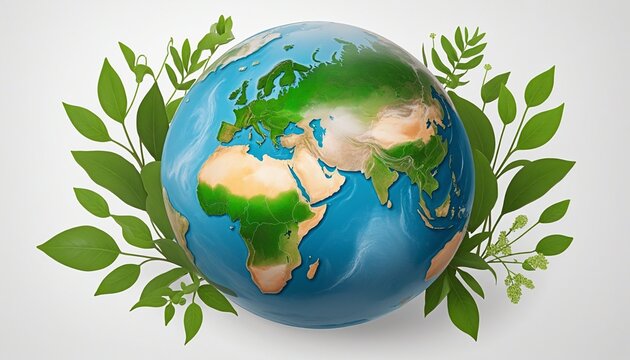 Celebrating Earth Day: A Green Globe Illustration - Powered by Adobe
