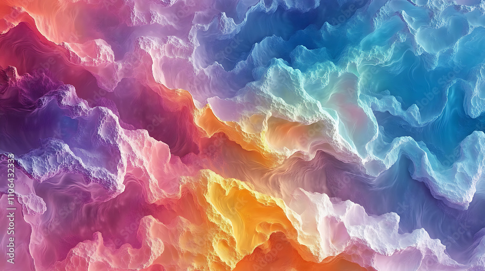 Leinwandbilder Chaotic colorful fantasy fractal pattern in an abstract 3D rendering for backgrounds or wallpapers