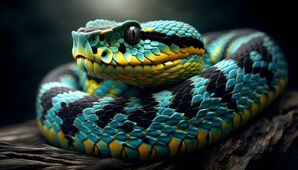 Fototapeta premium Close-Up of Green Snake Head 