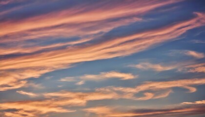 Fototapeta premium A dreamlike scene of the sky at dusk, with clouds forming artistic beauty.