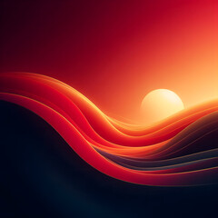 Fototapeta premium ink wave with orange dynamic gradient pattern in modern creative design setting