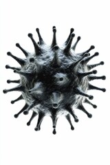 Dark, spiky sphere, isolated, detailed, microscopic.