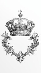 Majestic Royal Seal Pencil Illustration on Aged Paper Background