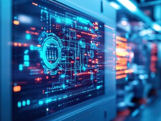 A digital twin of an industrial plant displayed in a mixedreality environment, Detailed Render, Industrial Grey, SciFi