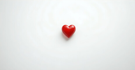 Fototapeta premium simplistic style. red heart on a white background for graphic design, love, romance, wedding and valentine concept, 300dpi, empty space for text, banner, header