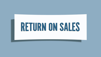 Return on Sales.. A card isolated on blue background.