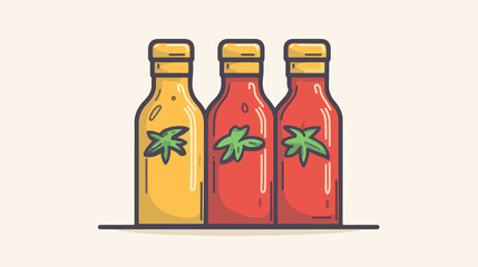 Vibrant Ketchup Illustration for Culinary Designs