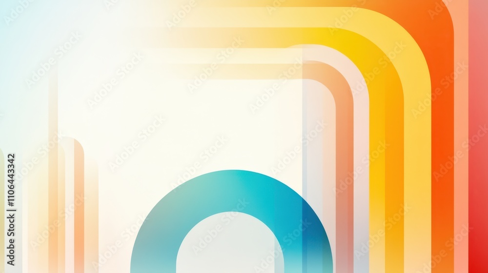 Poster colorful abstract geometric shapes create vibrant patterns in a modern design