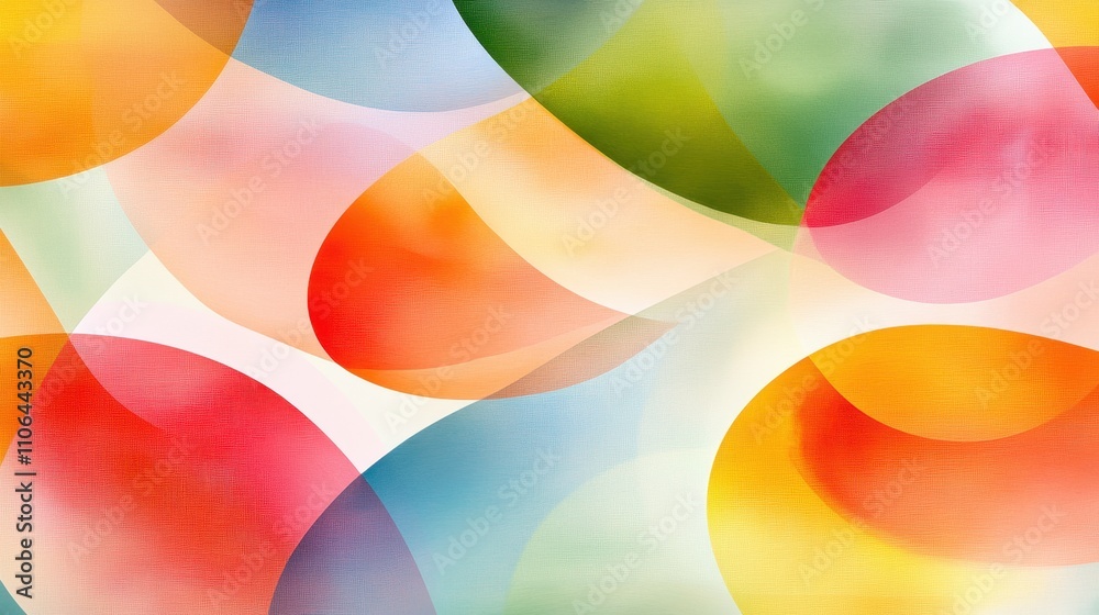 Poster Exploring Vibrant Abstract Geometric Shapes and Colorful Patterns in Modern Design