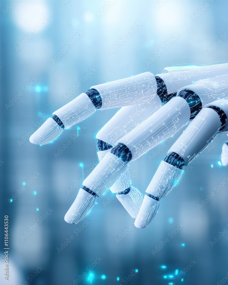 Aufkleber intricate design of a futuristic robot hand showcasing advanced technology and artificial intelligen