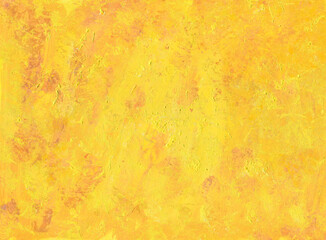 Yellow abstract background of oil paint with brush strokes textures as textured wallpaper,painting pattern, art print, etc
