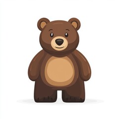 Fototapeta premium Adorable Cartoon Brown Bear Illustration