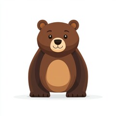 Fototapeta premium Adorable Cartoon Brown Bear Illustration