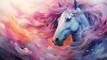 watercolor painting of a horse