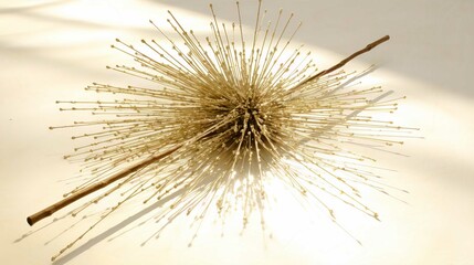 Fototapeta premium Abstract Dandelion Seed Explosion in Blue Light Macro Nature Closeup